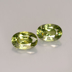 캐럿 천연 골든 그린 데만토이드 가넷 보석, 타원형 컷, 6×4.2 mm, VS-SI
