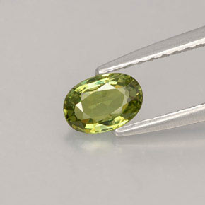 0.45캐럿 천연 골든 그린 데만토이드 가넷, 타원형 컷, 5.7×4 mm, VVS-VS