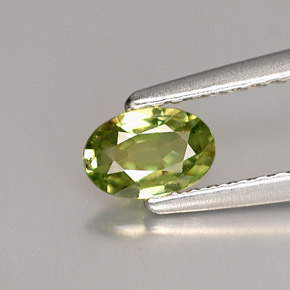 0.42캐럿 천연 골든 그린 데만토이드 가넷, 타원형 컷, 5.8×3.9 mm, VVS-VS