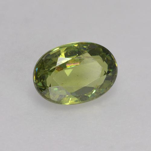 0.64캐럿 천연 흙빛 녹색 데만토이드 가넷, 타원형 컷, 5.8×4.1 mm, VS