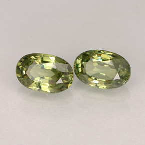 캐럿 천연 골든 그린 데만토이드 가넷 보석, 타원형 컷, 5.8×3.9 mm, VS