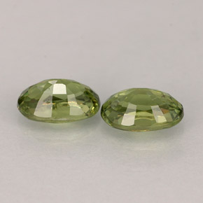 캐럿 천연 골든 그린 데만토이드 가넷 보석, 타원형 컷, 5.8×3.9 mm, VS