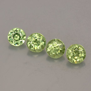 캐럿 천연 골든 그린 데만토이드 가넷 보석, 라운드 컷, 3.94 mm, VS-SI
