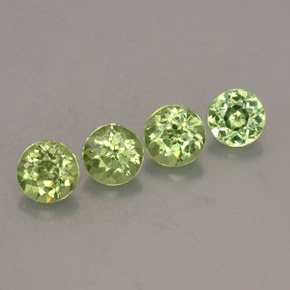 캐럿 천연 골든 그린 데만토이드 가넷 보석, 라운드 컷, 3.94 mm, VS-SI