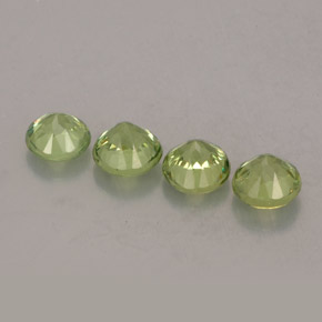 캐럿 천연 골든 그린 데만토이드 가넷 보석, 라운드 컷, 3.94 mm, VS-SI