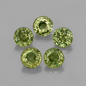캐럿 천연 그린 데만토이드 가넷 보석, 라운드 컷, 4.20 mm, VS