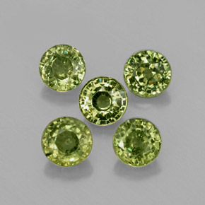 캐럿 천연 그린 데만토이드 가넷 보석, 라운드 컷, 4.20 mm, VS