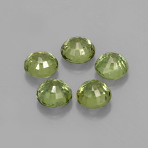 캐럿 천연 그린 데만토이드 가넷 보석, 라운드 컷, 4.20 mm, VS