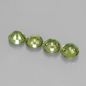 캐럿 천연 그린 데만토이드 가넷 보석, 라운드 컷, 3.98 mm, VS