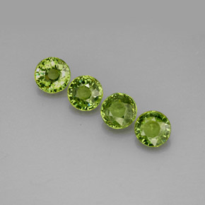 캐럿 천연 그린 데만토이드 가넷 보석, 라운드 컷, 4.27 mm, VS