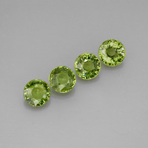 캐럿 천연 그린 데만토이드 가넷 보석, 라운드 컷, 4.27 mm, VS