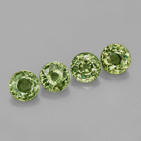 캐럿 천연 그린 데만토이드 가넷 보석, 라운드 컷, 4.32 mm, VS