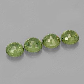 캐럿 천연 그린 데만토이드 가넷 보석, 라운드 컷, 4.32 mm, VS