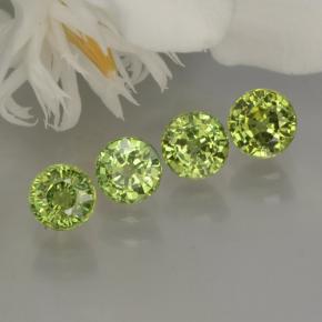 1.95캐럿 천연 라이트 생기 있는 그린 데만토이드 가넷 보석, 라운드 컷, 4.25 mm, VS