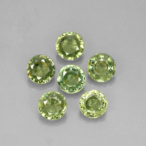캐럿 천연 그린 데만토이드 가넷 보석, 라운드 컷, 4.38 mm, VS