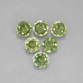 캐럿 천연 그린 데만토이드 가넷 보석, 라운드 컷, 4.38 mm, VS