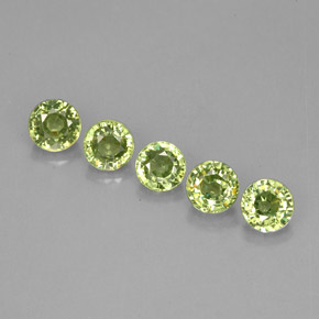 캐럿 천연 그린 데만토이드 가넷 보석, 라운드 컷, 4.14 mm, VVS