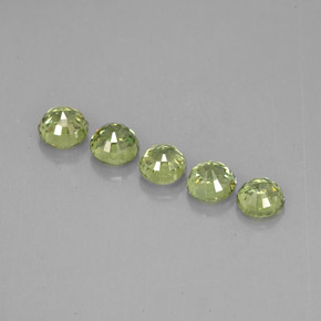 캐럿 천연 그린 데만토이드 가넷 보석, 라운드 컷, 4.14 mm, VVS