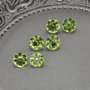 1.40캐럿 천연 라이트 포레스트 그린 데만토이드 가넷 보석, 라운드 컷, 3.65 mm, VVS-VS