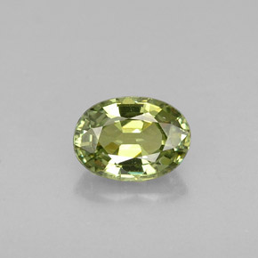 0.62캐럿 천연 골든 그린 데만토이드 가넷, 타원형 컷, 5.9×4.3 mm, VS