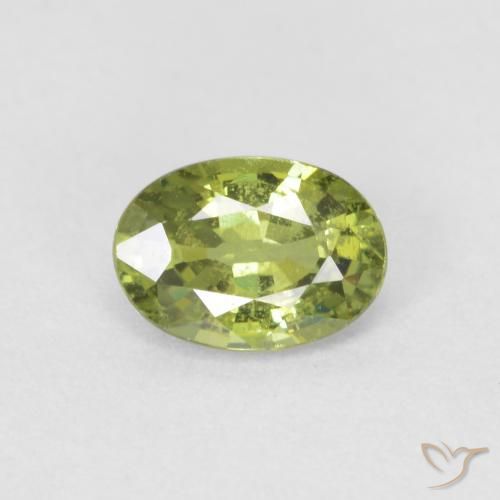 0.59ct 자연스러운 올리브 그린 디맨토이드 가넷, 타원형, VS-SI