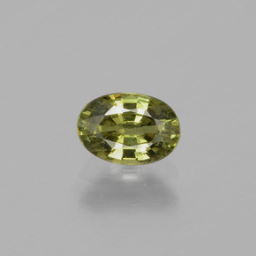 0.65캐럿 천연 골든 그린 데만토이드 가넷, 타원형 컷, 6.1×4.3 mm, VS