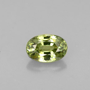 0.67캐럿 천연 골든 그린 데만토이드 가넷, 타원형 컷, 6×4.1 mm, VVS-VS