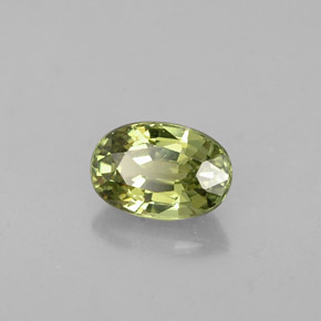 0.67캐럿 천연 골든 그린 데만토이드 가넷, 타원형 컷, 6×4.1 mm, VVS-VS