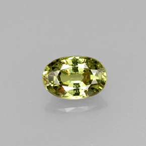 0.68캐럿 천연 골든 그린 데만토이드 가넷, 타원형 컷, 6.2×4.2 mm, VS