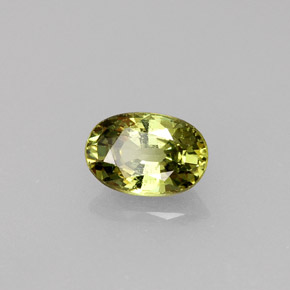 0.68캐럿 천연 골든 그린 데만토이드 가넷, 타원형 컷, 6.2×4.2 mm, VS