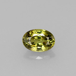 0.65캐럿 천연 골든 그린 데만토이드 가넷, 타원형 컷, 6×4.2 mm, VVS-VS