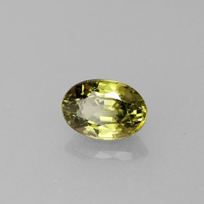 0.65캐럿 천연 골든 그린 데만토이드 가넷, 타원형 컷, 6×4.2 mm, VVS-VS