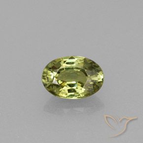0.61캐럿 천연 라이트 그린 데만토이드 가넷, 타원형 컷, 5.8×4.1 mm, VVS-VS