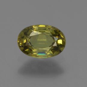 0.63캐럿 천연 골든 그린 데만토이드 가넷, 타원형 컷, 6.1×4.2 mm, VS