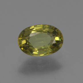0.63캐럿 천연 골든 그린 데만토이드 가넷, 타원형 컷, 6.1×4.2 mm, VS