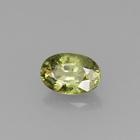 0.58캐럿 천연 골든 그린 데만토이드 가넷, 타원형 컷, 6×4.1 mm, VS