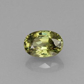 0.75캐럿 천연 골든 그린 데만토이드 가넷, 타원형 컷, 6.1×4.2 mm, VVS-VS