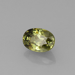 0.75캐럿 천연 골든 그린 데만토이드 가넷, 타원형 컷, 6.1×4.2 mm, VVS-VS