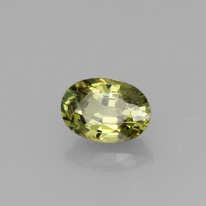 0.67캐럿 천연 골든 그린 데만토이드 가넷, 타원형 컷, 6×4.2 mm, VVS-VS