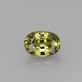 0.70캐럿 천연 골든 그린 데만토이드 가넷, 타원형 컷, 6.1×4.3 mm, VVS-VS