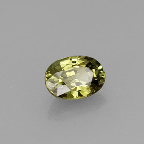 0.70캐럿 천연 골든 그린 데만토이드 가넷, 타원형 컷, 6.1×4.3 mm, VVS-VS