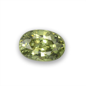 0.64캐럿 천연 골든 그린 데만토이드 가넷, 타원형 컷, 6×4.1 mm, VVS-VS