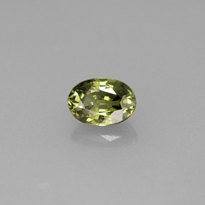 0.74캐럿 천연 골든 그린 데만토이드 가넷, 타원형 컷, 6.1×4.3 mm, VVS-VS