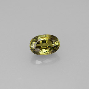 0.77캐럿 천연 녹빛 골든 데만토이드 가넷, 타원형 컷, 6.2×4.2 mm, VVS-VS