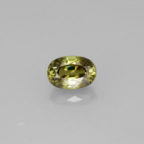 0.77캐럿 천연 녹빛 골든 데만토이드 가넷, 타원형 컷, 6.2×4.2 mm, VVS-VS