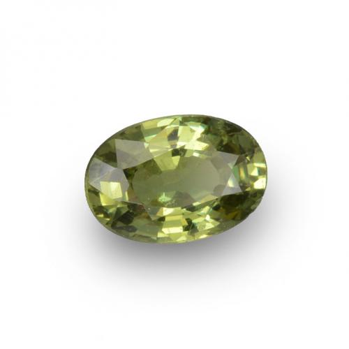 0.65캐럿 천연 골든 그린 데만토이드 가넷, 타원형 컷, 6.1×4.3 mm, VVS-VS