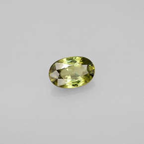 0.59캐럿 천연 골든 그린 데만토이드 가넷, 타원형 컷, 6.2×4.2 mm, VVS-VS