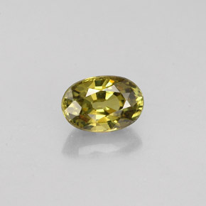 0.75캐럿 천연 골든 그린 데만토이드 가넷, 타원형 컷, 6.3×4.2 mm, VVS-VS