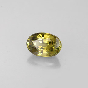 0.75캐럿 천연 골든 그린 데만토이드 가넷, 타원형 컷, 6.3×4.2 mm, VVS-VS
