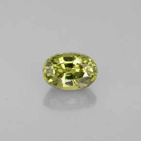 0.75캐럿 천연 골든 그린 데만토이드 가넷, 타원형 컷, 6×4.1 mm, VVS-VS